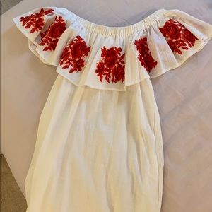 Off the shoulder white dress